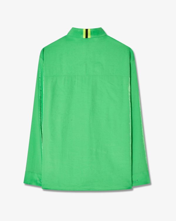 Shop Serena Bute Oversized Cuff Shirt - Bright Green