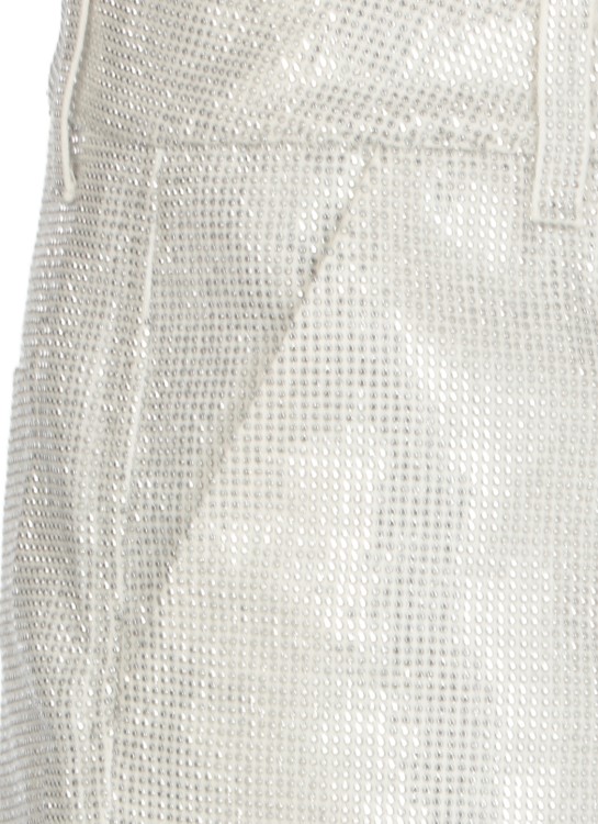 Shop Ermanno Scervino Cotton Bermuda Shorts With Strass In Silver