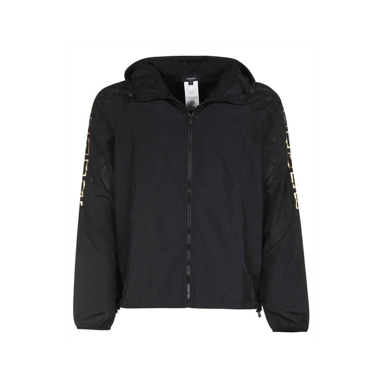Shop Versace Greca Motif Jacket In Black