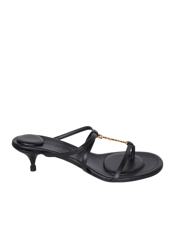 Shop Jacquemus Leather Sandals In Grey
