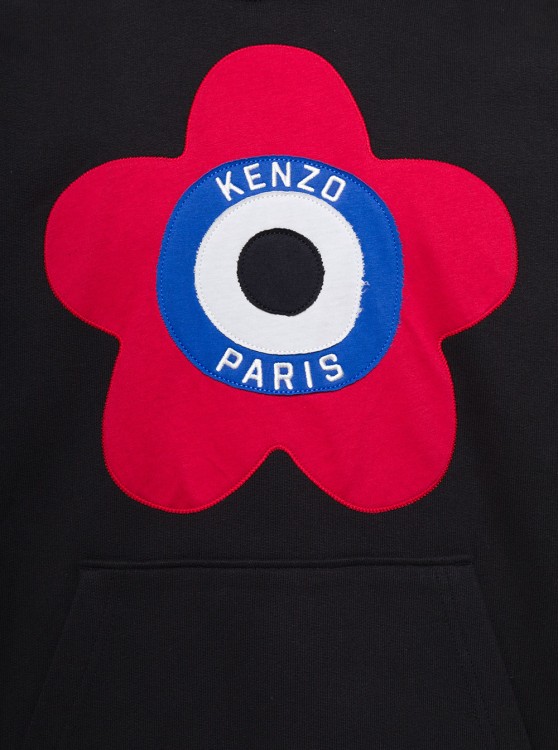 Shop Kenzo Oversized Black Sweatshirt With Target Print In Stretch Cotton