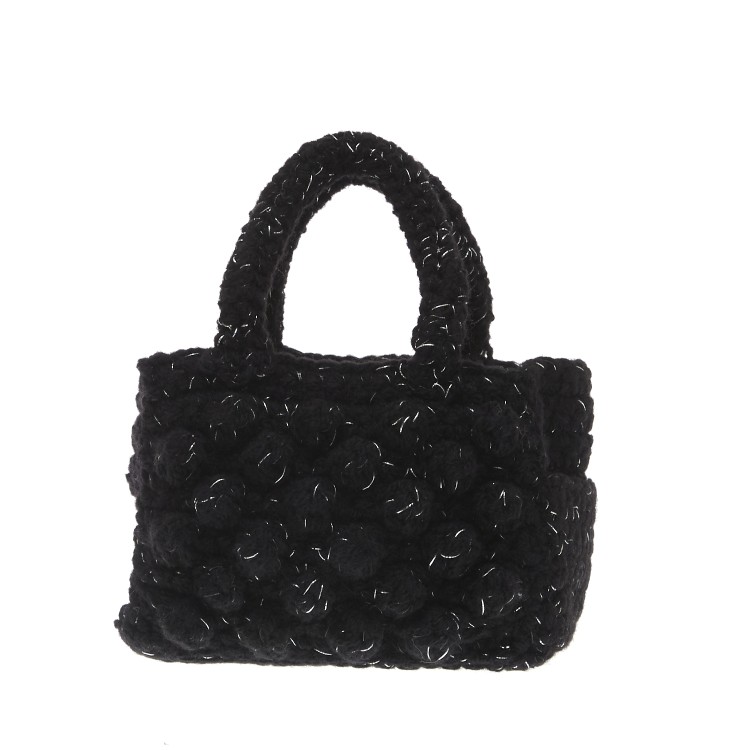 Chica Black Small Crochet Shopping Bag