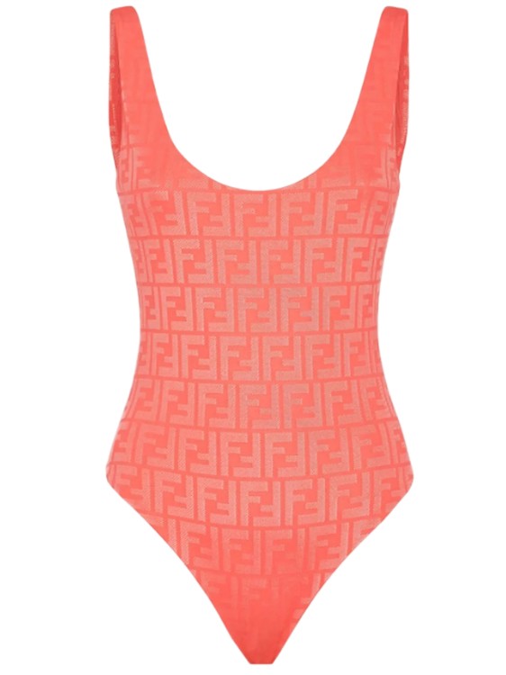 Fendi Reversible Logo Swimsuit in Orange