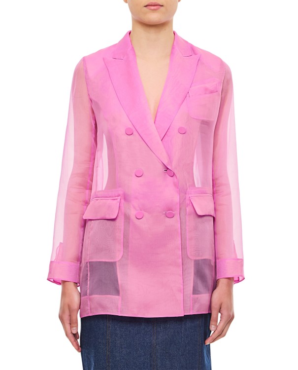 Shop Max Mara Negrar Double Breatesd Jacket In Pink