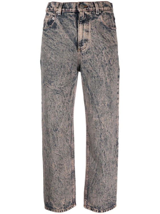 Marni Acid-wash Cropped Jeans In Grey