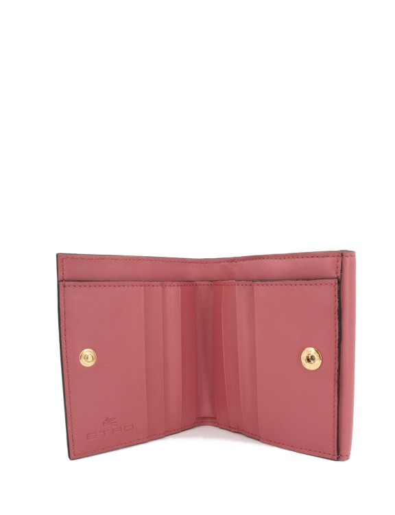 Shop Etro Pegasus Embellishment Leather Wallet In Pink