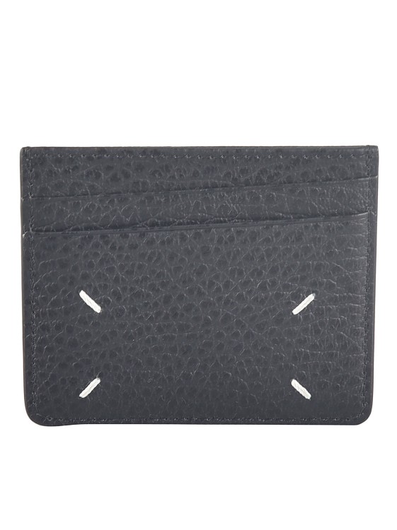Shop Maison Margiela Pebbled-effect Cardholder In Black