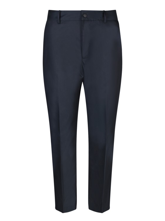 Pt Torino Grey Cotton Trousers In Blue