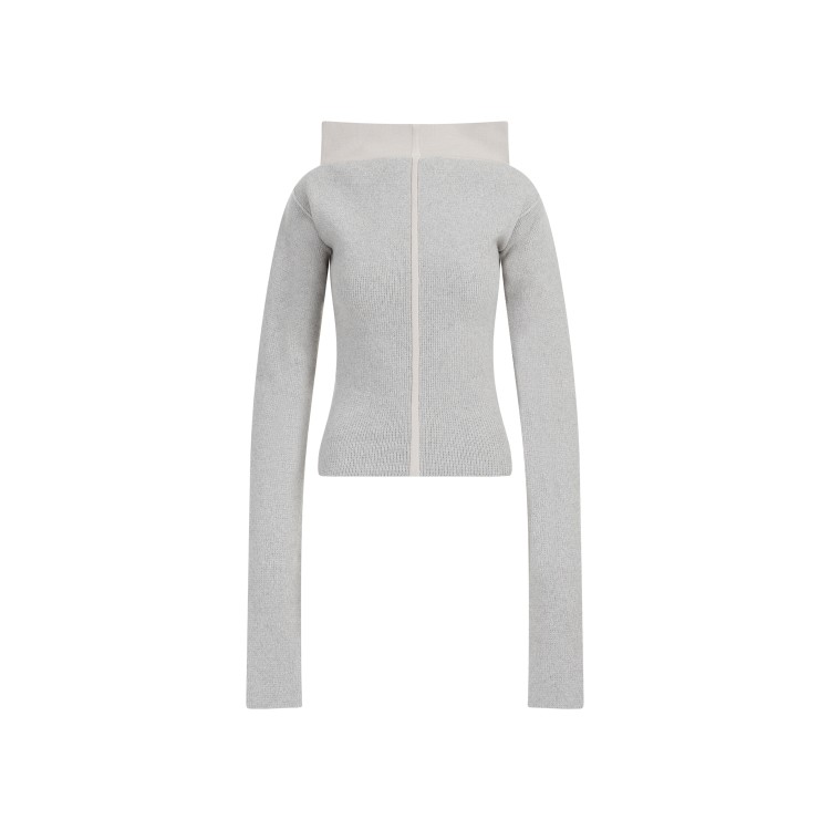 Rick Owens Cowl Pearl Cashmere Pullover In White