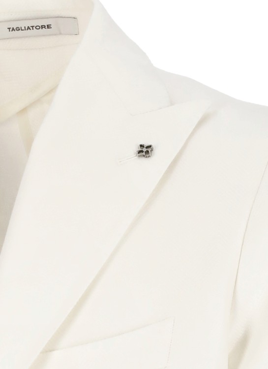 Shop Tagliatore Linen And Cotton Jacket In White