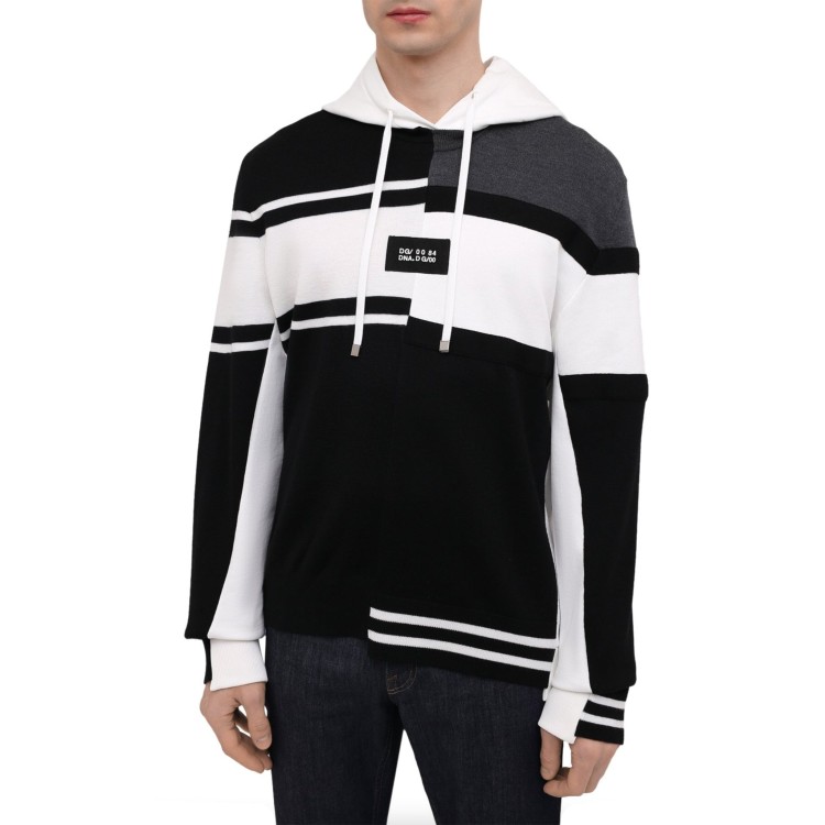Shop Dolce & Gabbana Cotton Hooded Sweatshirt In Black