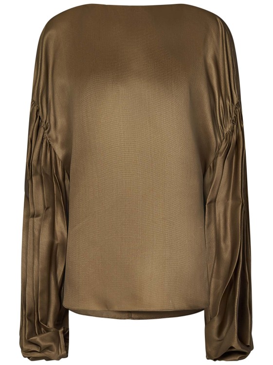 Shop Khaite Ny Toffee-colored Quico Blouse In Brown