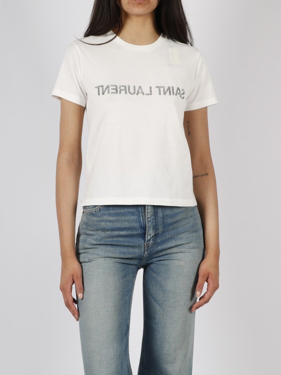 Shop Saint Laurent Reverse T-shirt In White