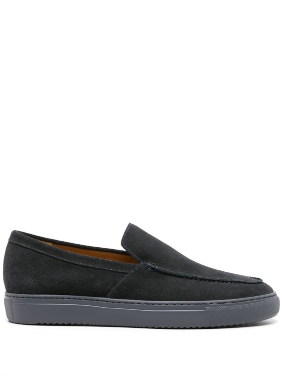 Shop Doucal's Round-toe Suede Loafers In Black