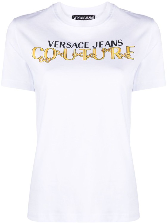 Versace Jeans Couture Logo-print Cotton T-shirt In White