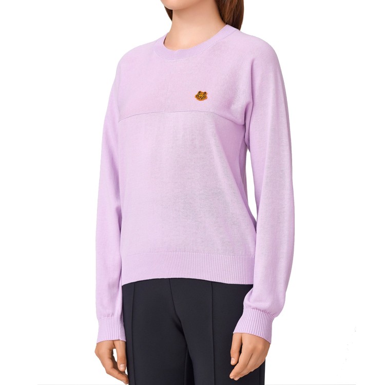 Shop Kenzo Logo Tiger Patch Sweater In Purple