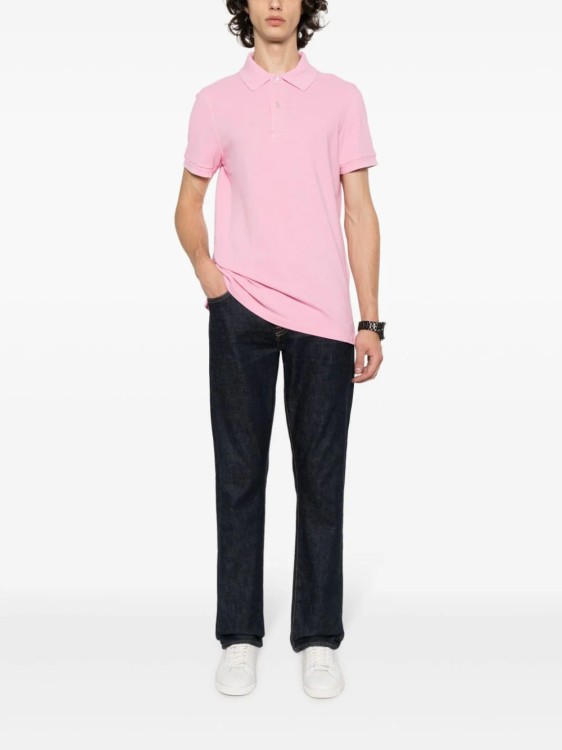 Shop Tom Ford Pink Tennis Piquet Polo Shirt