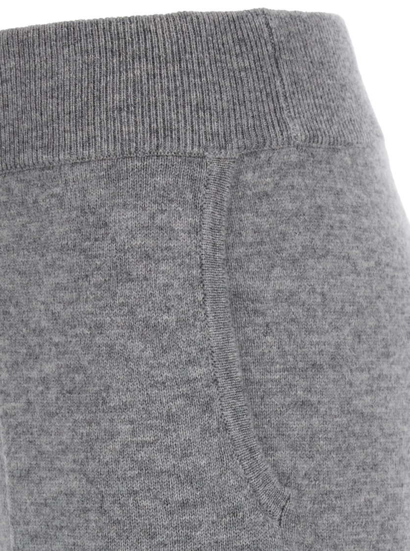 Allude Grey Pants With Elastic Waist In Wool And Cashmere In Grey