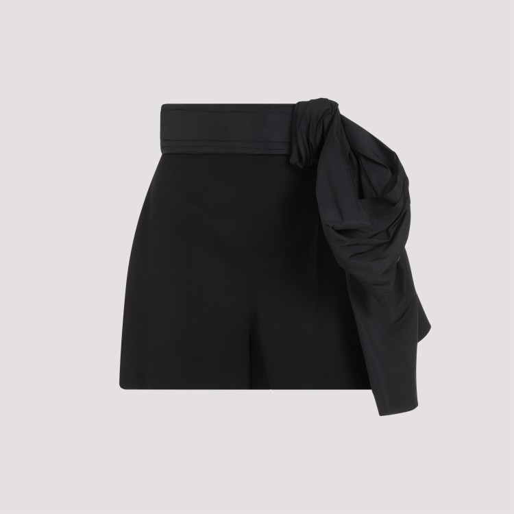 Alexander Mcqueen Women's Oversize Bow Tailored Shorts In Black