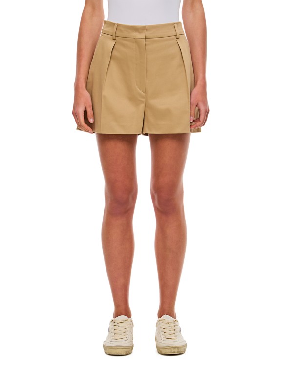 Shop Sportmax Unico Gabardine Shorts In Brown