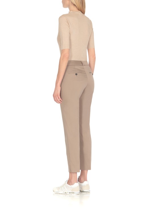Shop Peserico Cotton Trousers In Brown