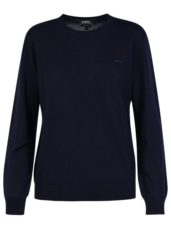 Shop Apc Philo' Navy Wool Sweater In Black