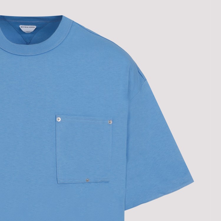 Shop Bottega Veneta Admiral Blue Cotton T-shirt