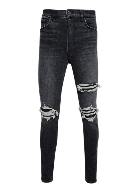 Amiri High-waist Distressed Skinny Jeans In Black