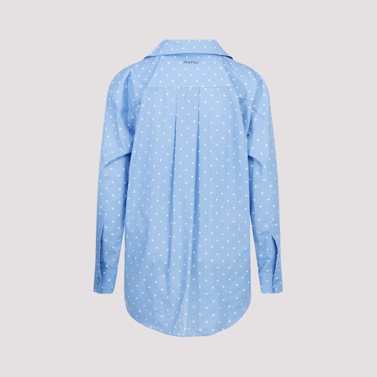 Shop Marni Iris Blue Cotton Shirt