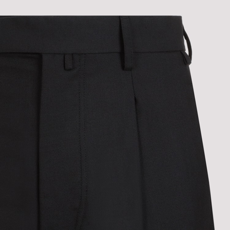 Shop Mordecai Sartorial Black Wool Trousers