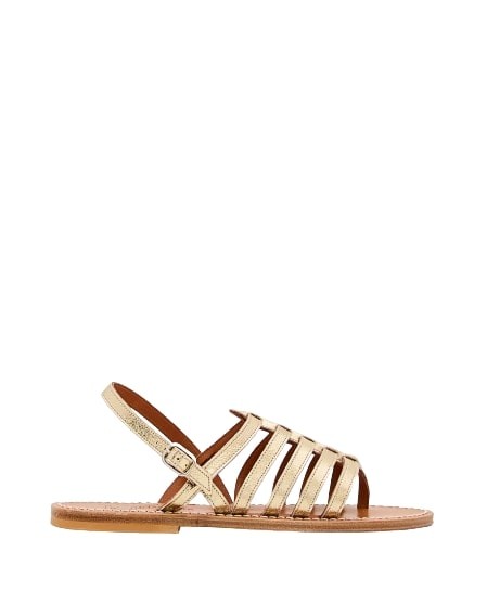Shop Kjacques Homere Leather Sandals In Gold