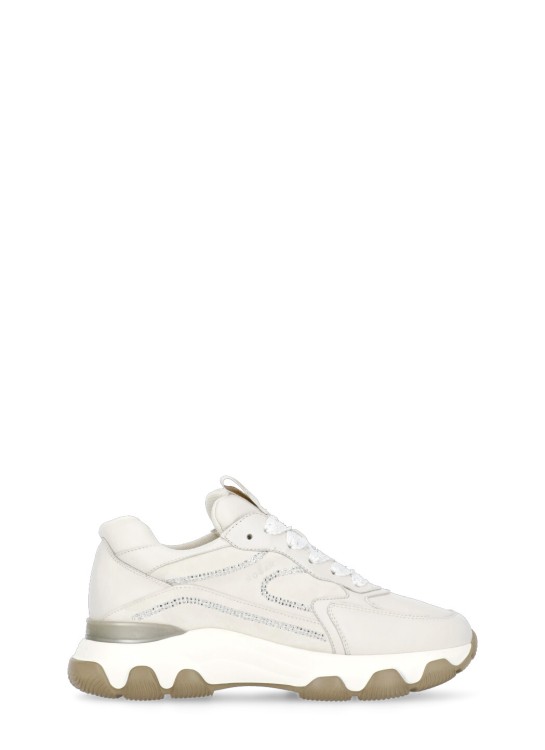 Shop Hogan Ivory Smooth And Suede Leather Sneakers In Neutrals
