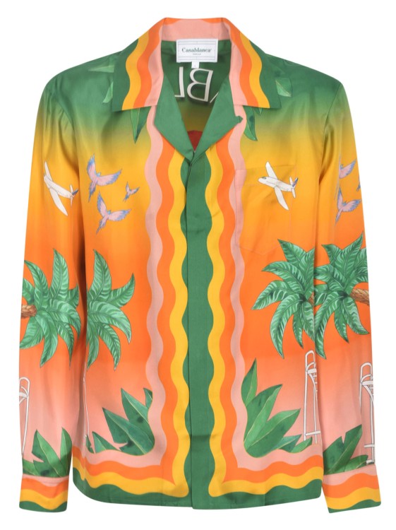 Shop Casablanca Silk Shirt In Multicolor