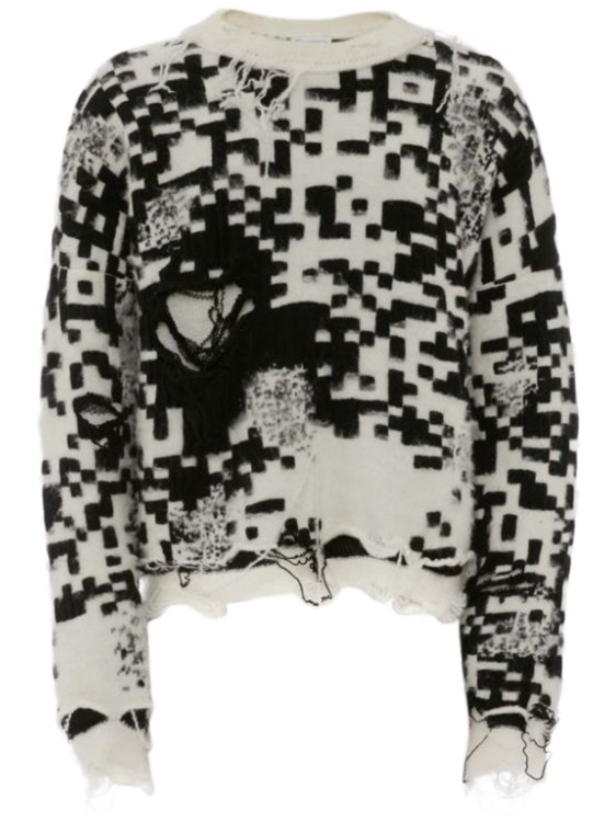 Jw Anderson Qr-code Knit Jumper In Black