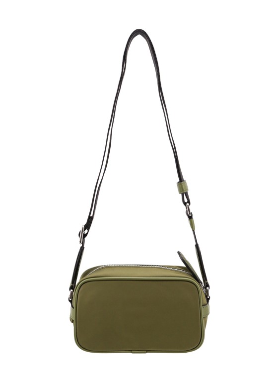 Shop Karl Lagerfeld Recycled Nylon Shoulder Bag With Logo Patch On The Front In Green
