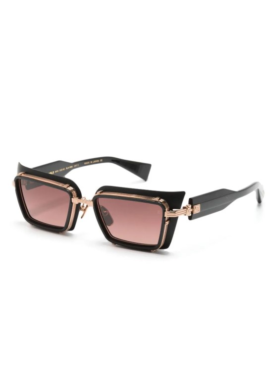 Shop Balmain Black Admirable Sunglasses In Brown