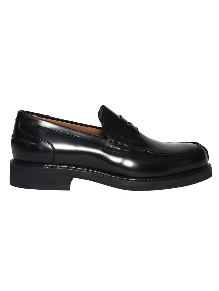 Berwick Black Leather Moccasin With Rubber Sole