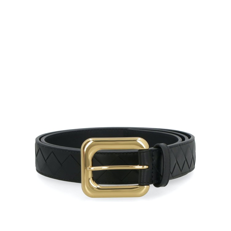 Shop Bottega Veneta Leather Belt In Black