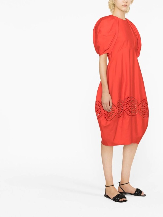 Shop Stella Mccartney Red Puff Midi Dress