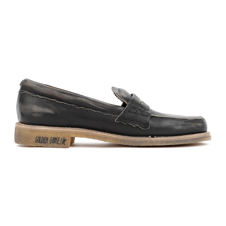 Golden Goose Black Leather Jerry Loafers