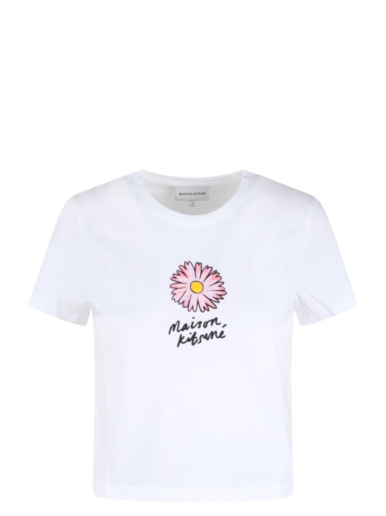 Shop Maison Kitsuné Floating Flower Baby T-shirt In White
