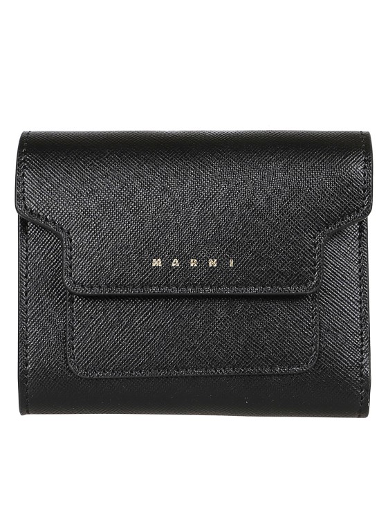 Shop Marni Saffiano Leather Wallet In Black