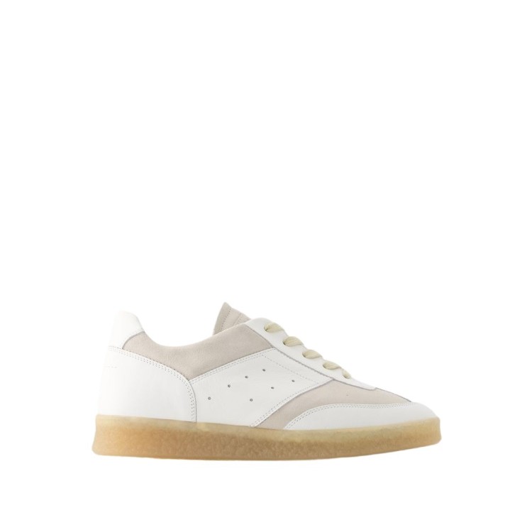 Shop Mm6 Maison Margiela 6 Court Sneakers - Leather - White