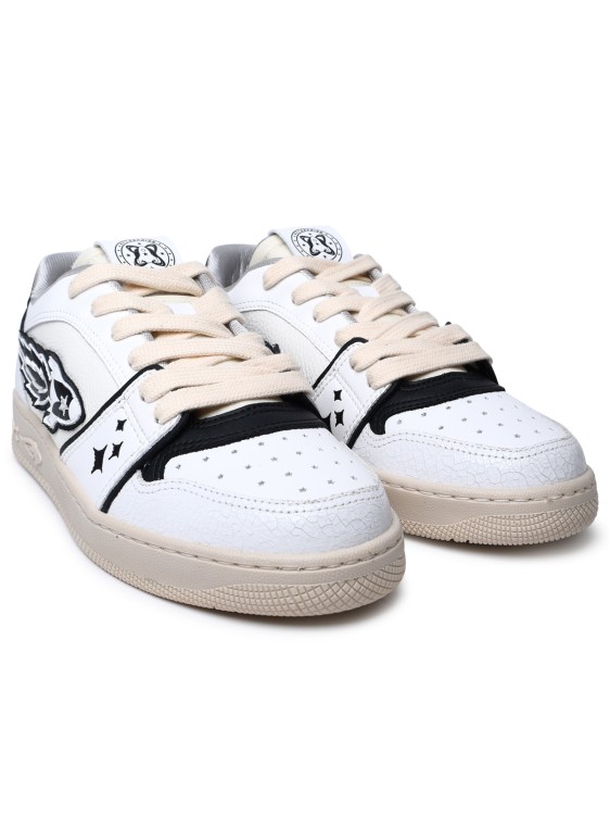 Shop Enterprise Japan White Leather Sneakers In Grey