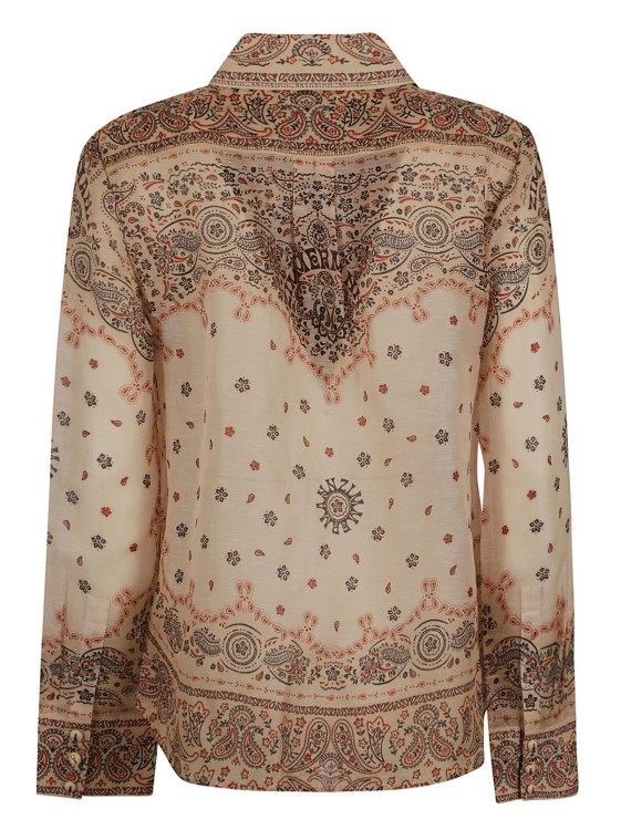 Shop Zimmermann Linen-silk Blend Paisley Print Shirts In Brown