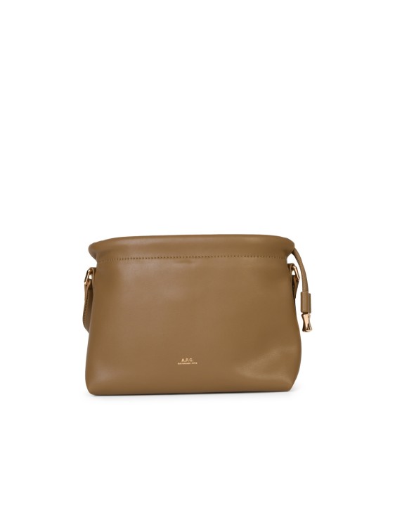 Shop Apc Small 'ninon' Crossbody Bag In Olive Green Eco-leather In Brown