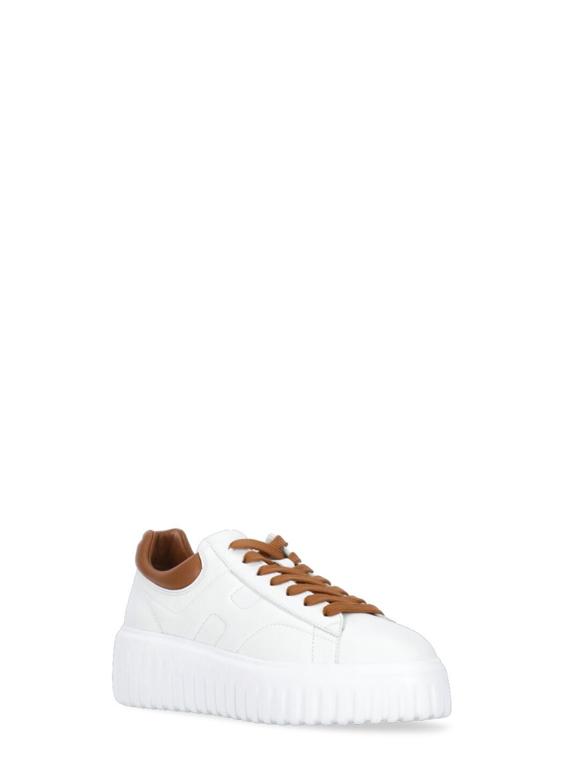 Shop Hogan H-stripes Sneakers In White