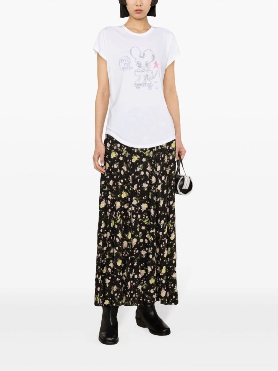 Shop Zadig & Voltaire Joyo Floral-print Maxi Skirt In Black