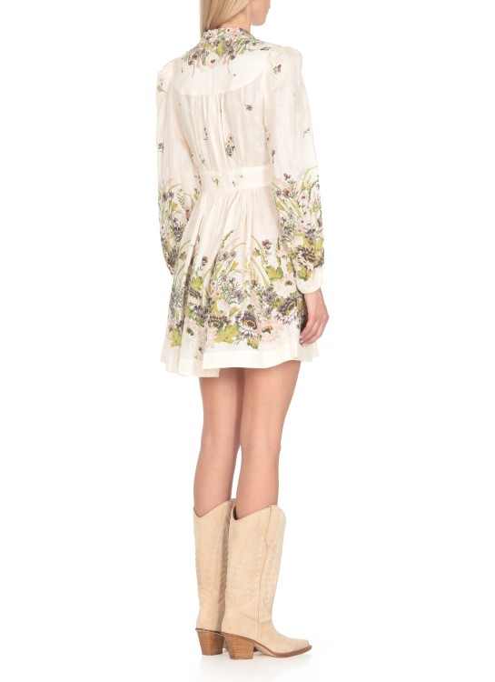 Shop Zimmermann Halliday Plunge Dress In Neutrals