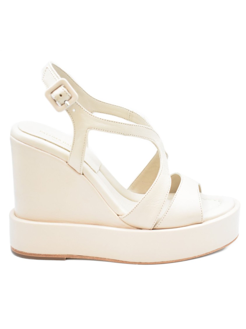 Paloma Barceló White Wedge Sandals In White